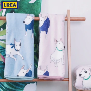 

LREA Animal Cartoon плед fleece Throw Blanket for Kids Bedspread Bulldog Sofa Cover 1pc winter decorations for home