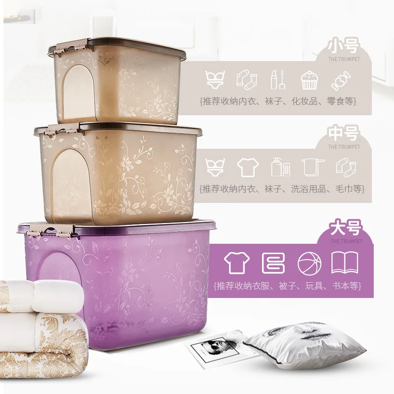 

Transparent Storage Box Plastic Debris Finishing Box Toy 3-piece Storage Box Set Hand Plastic Box
