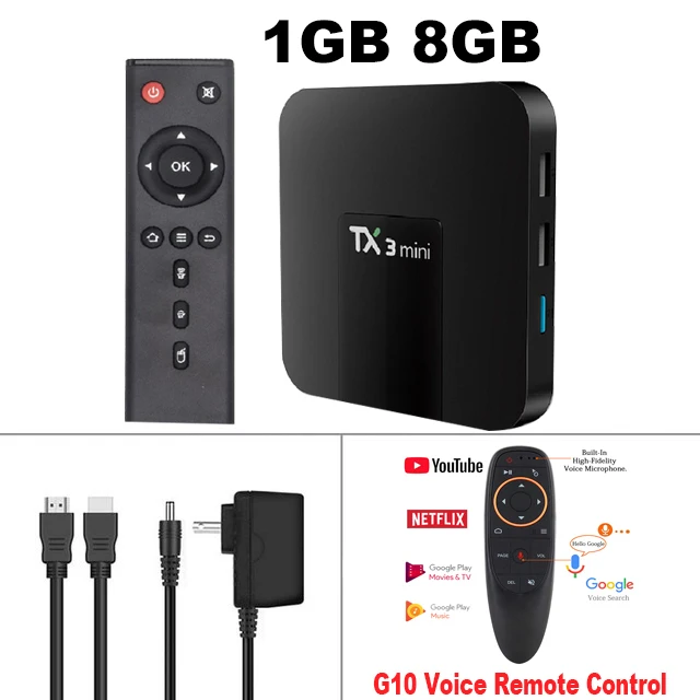 Android tv Box TX3 Мини Android 7,1 смарт-приставка 2 Гб 16 Гб Amlogic S905W четырехъядерный DDR3 H.265 4K HD WiFi IP tv медиаплеер - Цвет: 1G8G-G10 Remote