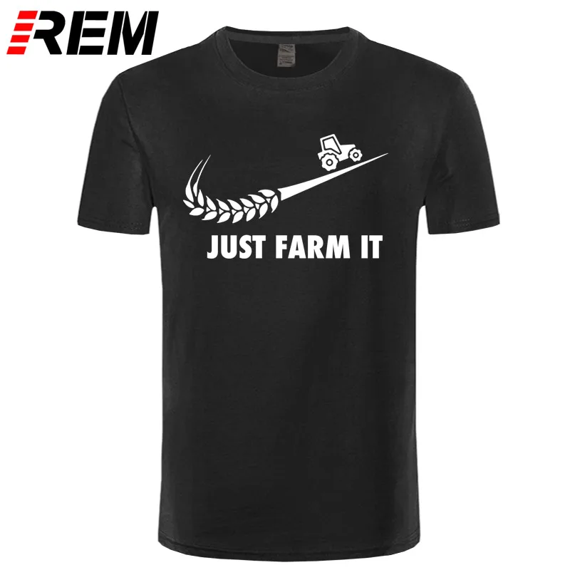 black white Модная футболка Just Farm It, мужские хлопковые фермерские футболки с круглым вырезом и короткими рукавами, Мужская футболка для сельского хозяйства, топы - Цвет: black white