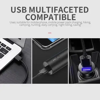 

SuperBright Black Zoom Flashlight LED Flashlight Hiking Outdoor Sporting Hand Light Camping Powerful XML-T6 18650 Phone Charger