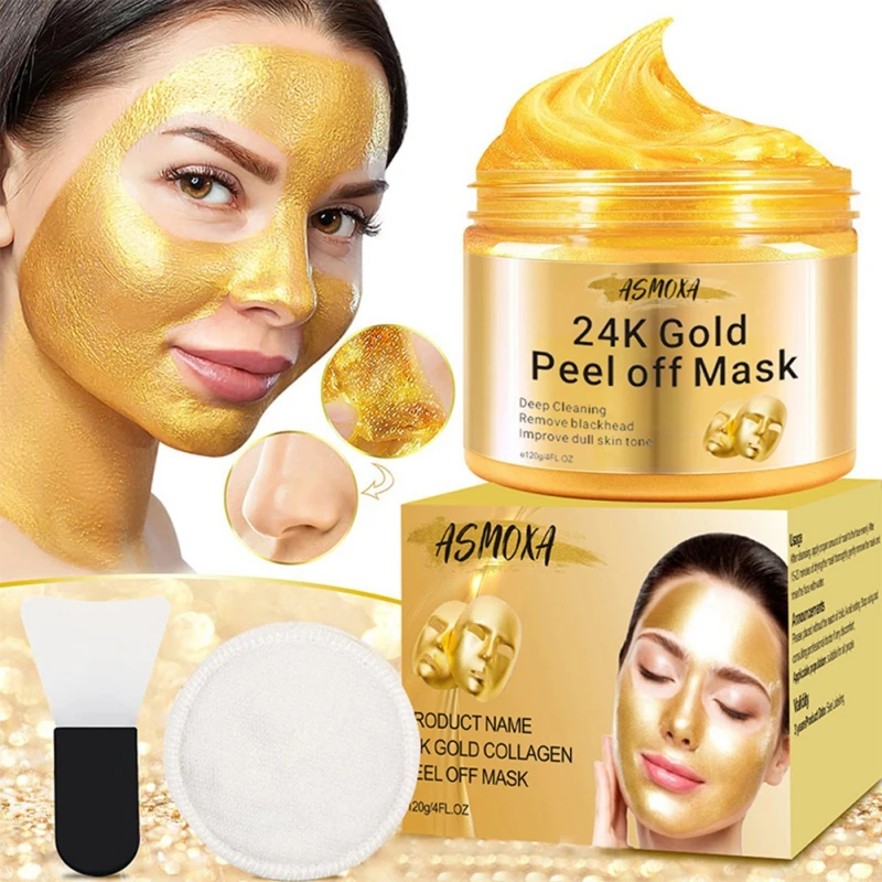 

24K Gold Peel Off Facial Mask Deep Cleanser Hydrating Anti Aging Skin Brightening Gel Mask 120g