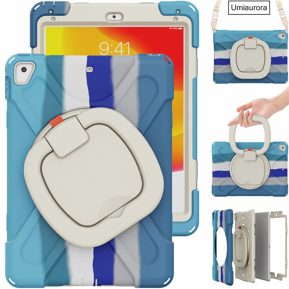 Enhanced Shockproof Tablet Case with 360° Rotating Handle and Stand