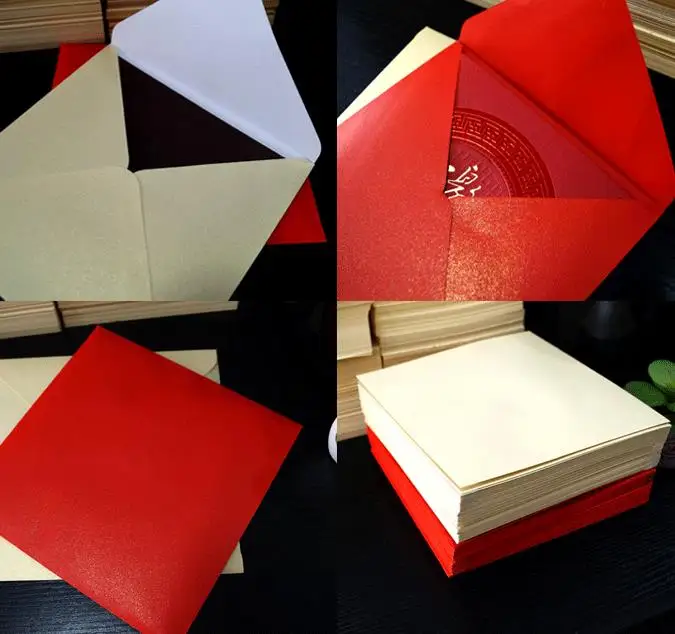 

Square invitations wedding invitation envelopes 50PCS/lot 16*16cm handkerchief special invitation univeral envelope