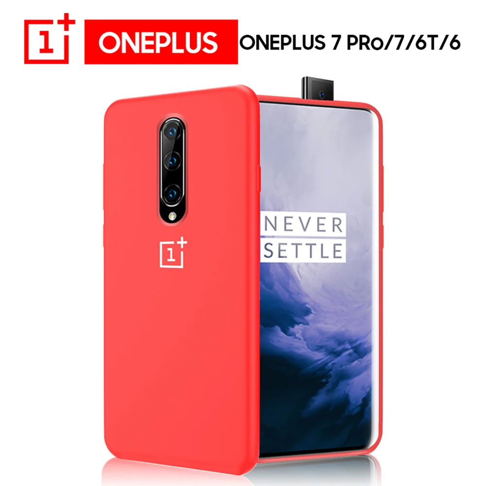 Original Ultra-Thin Liquid Silicone Case For Oneplus 7T Case Shockproof Bumper For Oneplus 7 7T Pro Full Protective Back Case