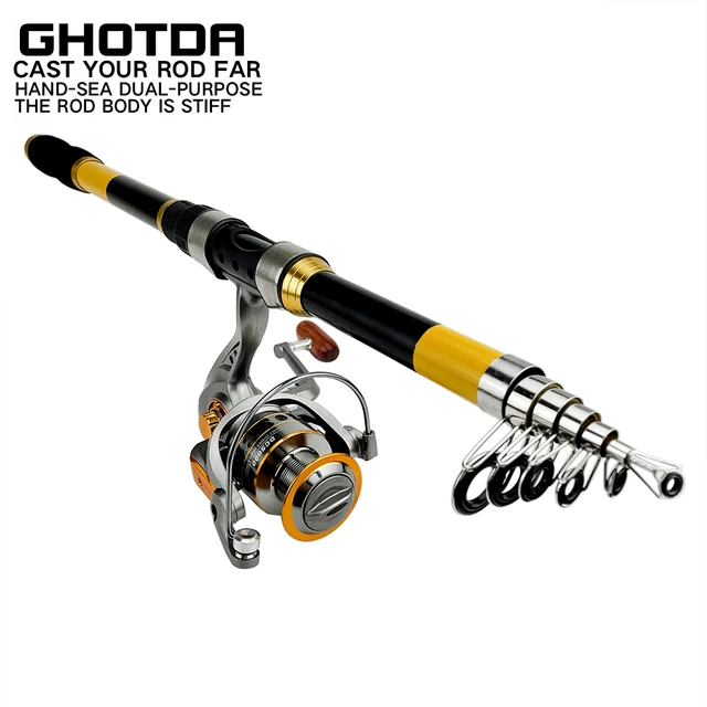 Telescopic Fishing Rod Reel Combo  Carp Fishing Rods Reel Combos - 2.1-3.6m  Carbon - Aliexpress