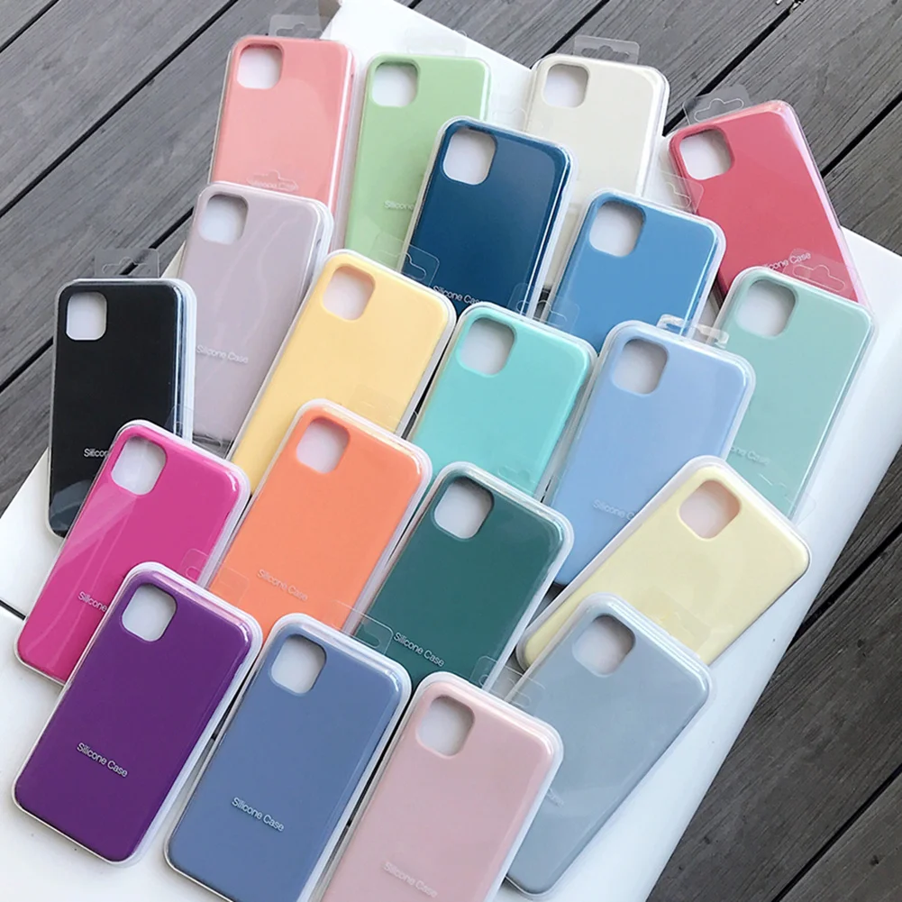 Official Original Silicone Case For iPhone 13 11 12 Pro MAX SE 2020 XR X 6s 7 8 Plus Cases XS 12mini Full Cover | Мобильные телефоны