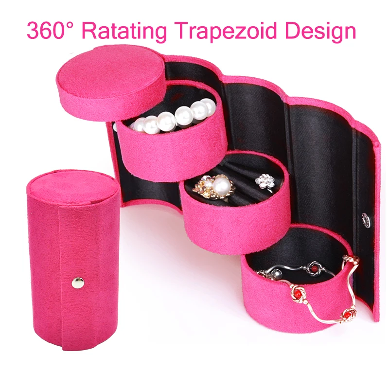 

Multi-function Jewelry Storage Box Korean Style Fresh And Simple Girl Earrings Plate Jewelry Box Protable Leather Earrings Ring