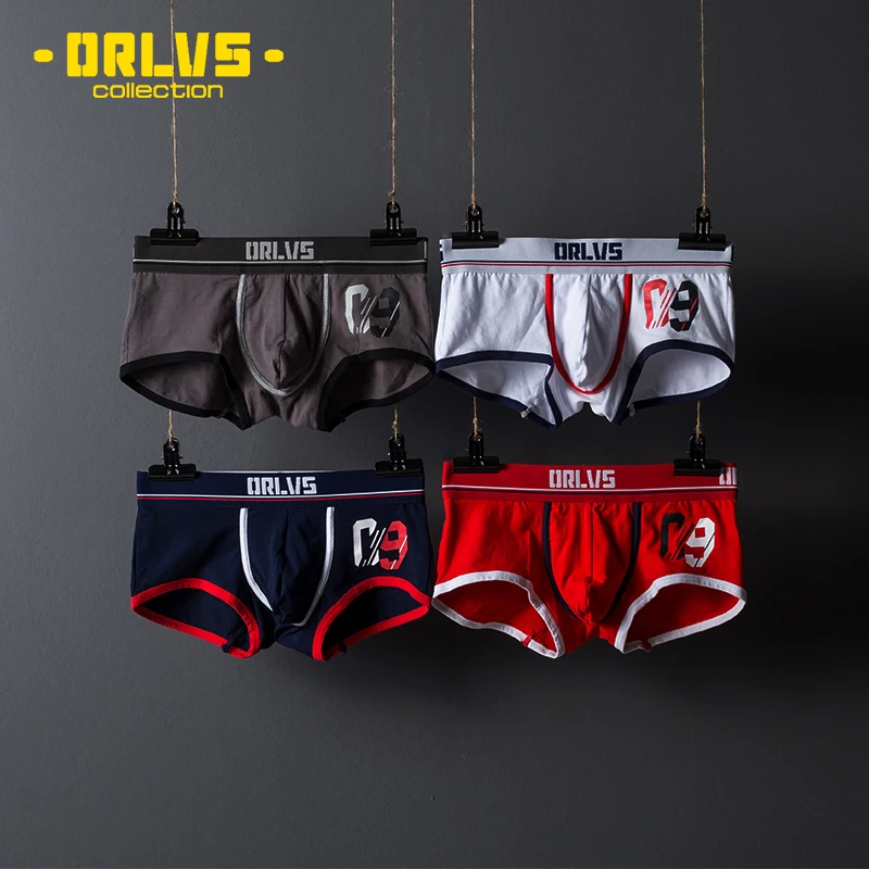 ORLVS Брендовое Нижнее белье Мужчины Боксеры хлопок cueca tanga дышащие calzoncillo мужские трусы-боксеры удобные трусики мужские брюки