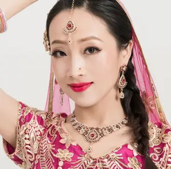 

Wholesale India Woman Girl Belly Dance Accessories Headdress Earrings Necklace Dance Performance Accessories