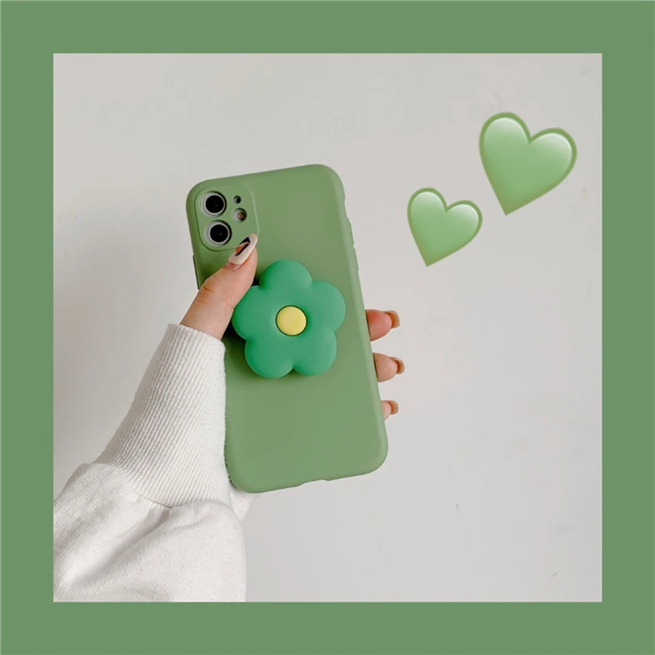 Liquid Silicone Case For Samsung Galaxy S20 Ultra Note 20 Plus 10 Lite S10 9 8 Fashion Flower INS Stand Cover Soft Coque |