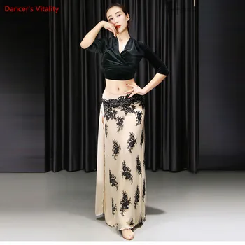 

Belly Dance Practice Clothes New Autumn Top Skirt Set Adult Oriental Indian Dancing Beginner Dancer Group Performance Stage Wear