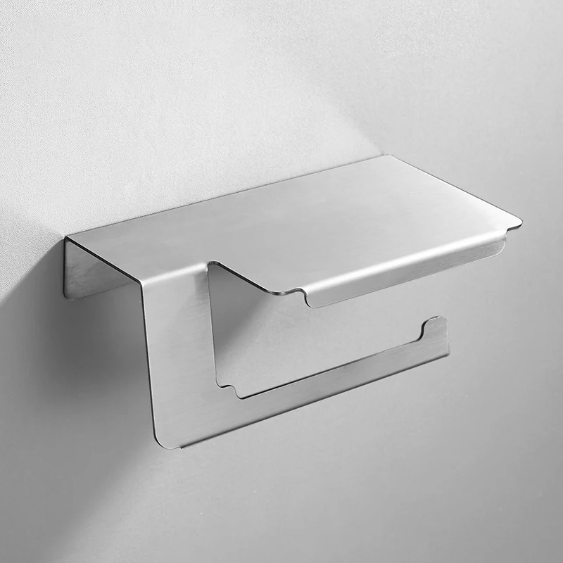 Stainless Steel Toilet Paper Holder Wall Mount Tissue Roll Hanger Black Paper Holder Stainless Steel Bathroom Accessories ELF002