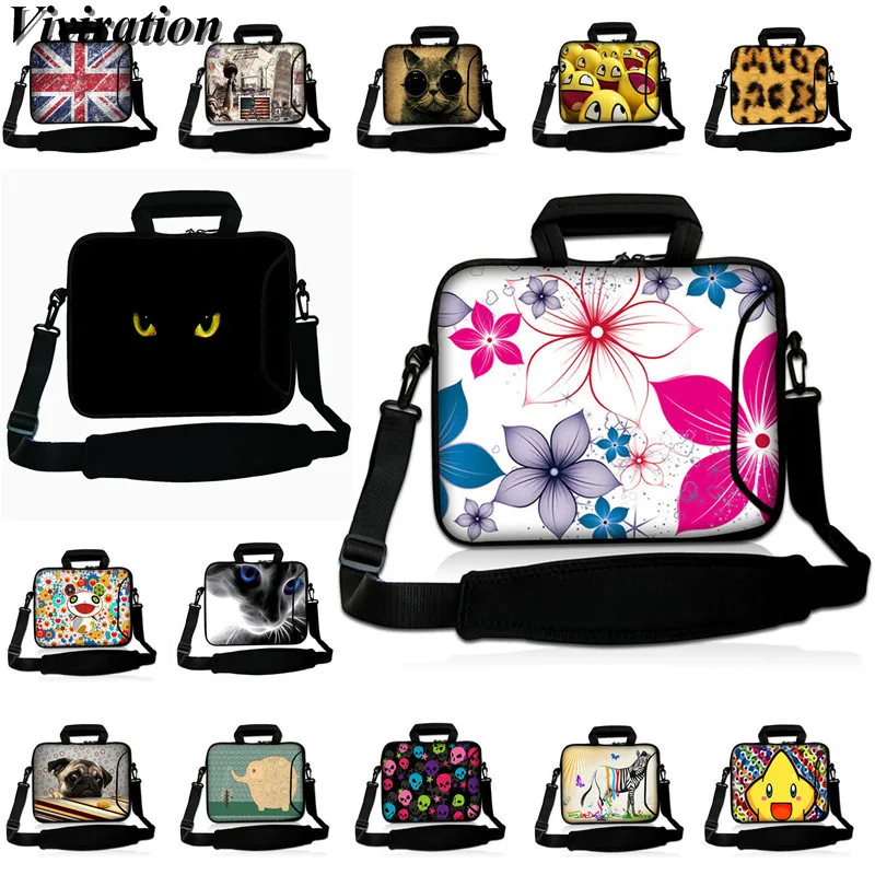 Prints Briefcase Handbag Carry Case For 13 12 15 14 17 10 Inch Computer PC Chromebook Case 11.6 13.3 15.6 17.3 Laptop Sleeve Bag