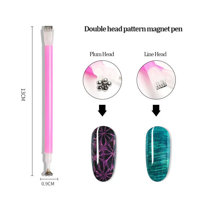 Magnetic Stick Dual-Ended Magnet 3D Cat Eye UV Gel Polish Nail Art Tools