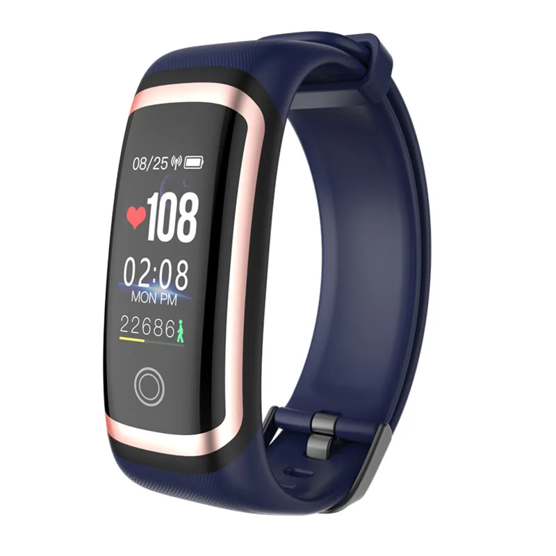 Gold blue Longet умный Браслет M4 спортивный браслет FitnessTracker водонепроницаемый монитор HeartRate с монитором сна мужские часы для IOS xiaomi - Цвет: Gold blue
