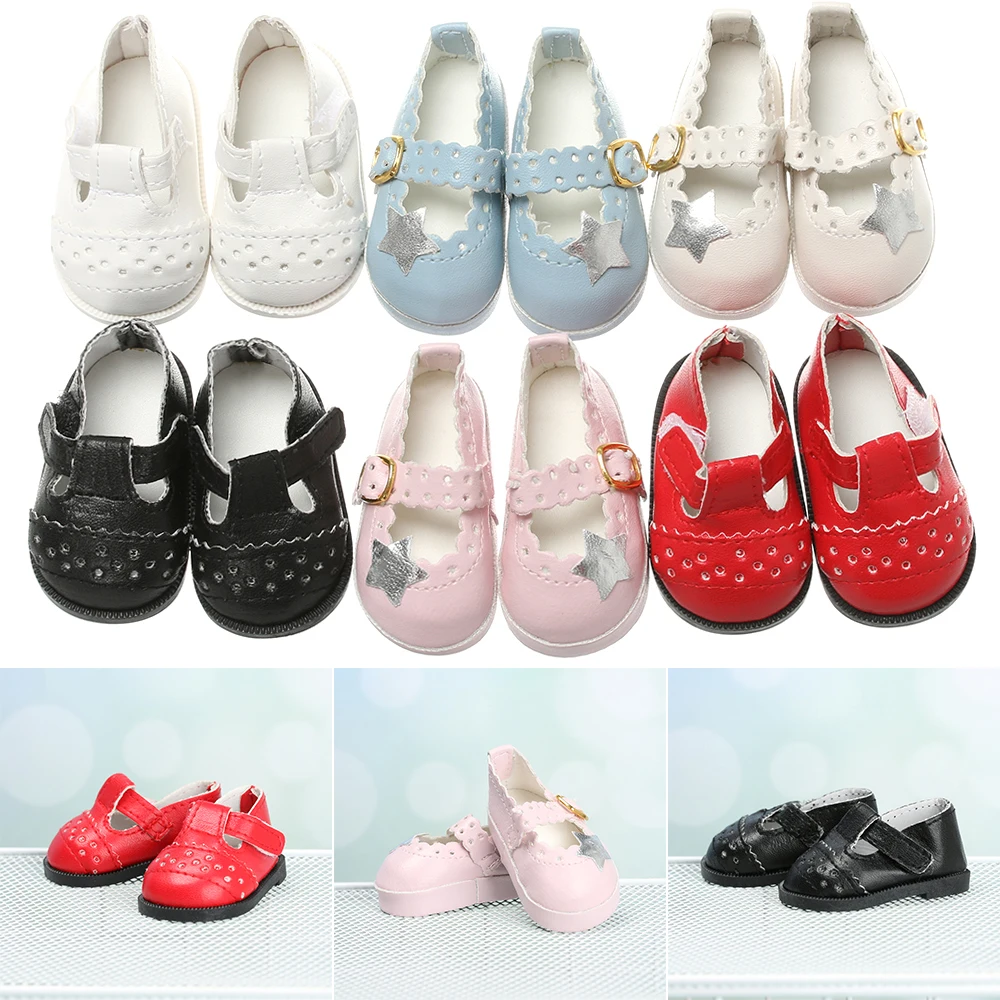 PU Leather Mini Doll Shoes for 16 Inch Dolls Toys