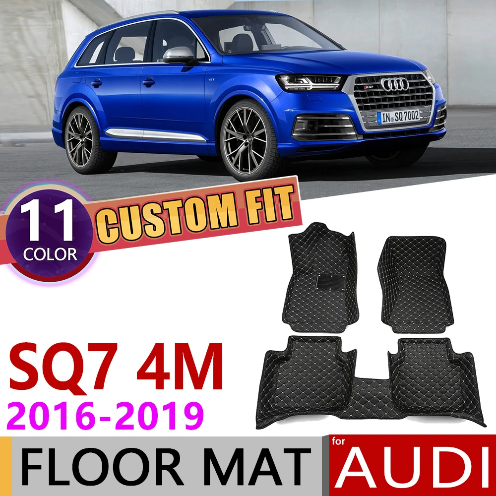 Кожаные автомобильные коврики на заказ для Audi SQ7 4 м~ 5 мест, водонепроницаемые автомобильные коврики для ног, ковровые покрытия, аксессуары