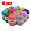 Fil à tricoter en soie de coton multicolore | Lot de 10 pièces, fil de bébé doux et chaud pour fournitures de tricot à la main, 500g/lot ► Photo 1/6