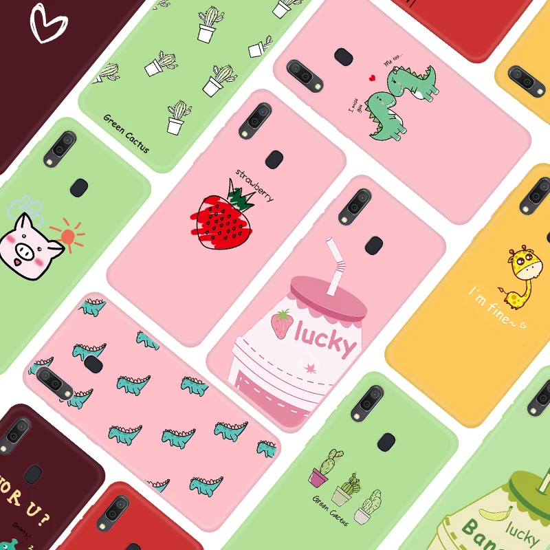 

Yellow Giraffe Phone Case For Samsung Galaxy A30 A50 2019 Note 10 Pro S8 S9 S10 Plus S10e Lovely Dinosaur Cactus Silicone Cover