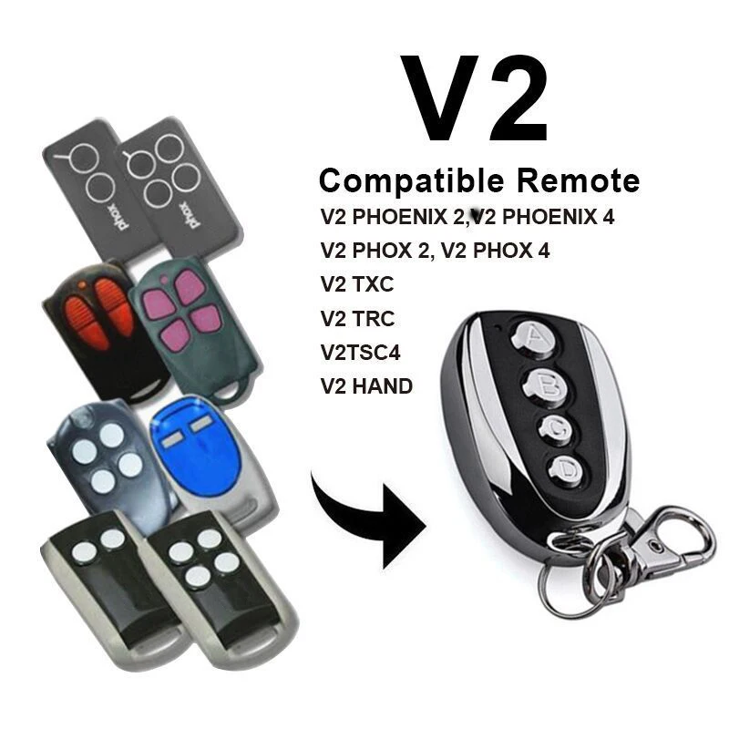 

1 Pcs Garage Door Remote Control Key 433.92mhz for V2 Phoenix Phox TXC TRC TSC4 Handy OD889