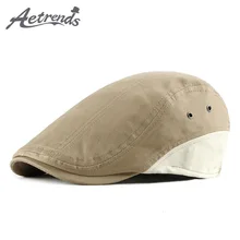 [AETRENDS] 5 однотонных цветов, мужская хлопковая плоская кепка, таксистка плюща, шляпа для вождения, Охотничья кепка газетчика, Z-9944