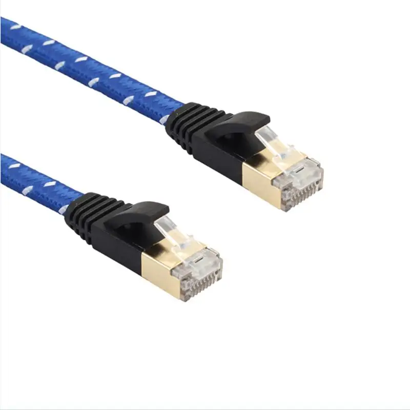 

Ethernet Cable 10gbps Cat 7 Ethernet Cable Nylon Braided RJ45 Connectors for Network Modem Router PC Printers Switch Box ADSL