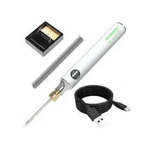 

8W 5V TS80P Mini USB Electric Digital Soldering Iron Kit OLED Display Temperature Welding Equipment Temperature Adjustable White