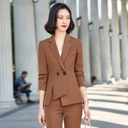 Novo irregular superior, temperamento na moda, escritório casual feminino terno