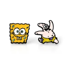 Ювелирные изделия с животными, SpongeBob, квадратные штаны, милые серьги-гвоздики с эмалью для женщин, детские прекрасные серьги с героями мультфильмов, подарок