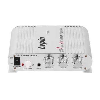 

Mini Hi-Fi Stereo Car Amplifier Booster Auto Motor Boat Home Audio Bass Speaker Verstarker Vehicle 12V 20W CD MP3 Radio Sliver