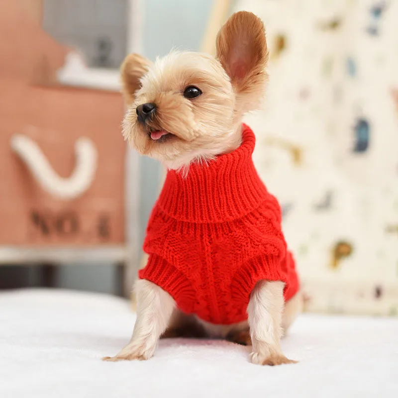 Ropa de tejida para perros pequeños y medianos, suéter para Chihuahua, Yorkshire, puro|Abrigos y chaquetas para perro| -