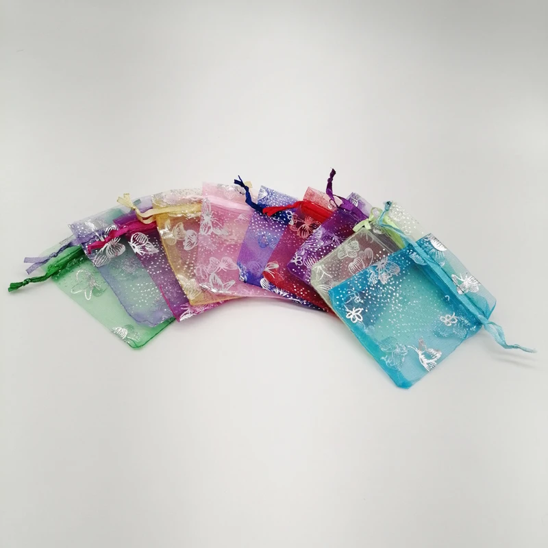 

1000Pcs Organza Butterfly Gift Bags 7x9 9x12 11x16 13x18 Butterfly Jewelry Bag Pouch Gift Bags for Jewelry Packaging Bag Storage