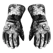 Мужские и женские мягкие водонепроницаемые лыжные перчатки для верховой езды, лыжные перчатки, зимние теплые регулируемые термозащитные перчатки с сенсорным экраном и 3 пальцами