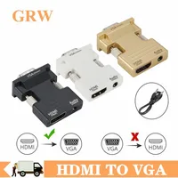 Adattatore da HDMI a VGA 1080P adattatore Audio/Video digitale/analogico per PC portatile TV Box proiettore convertitore HDMI femmina a VGA maschio