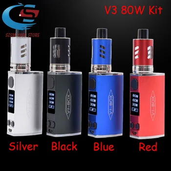 

Original electric cigarette V3 80W Mod Kit Built-in 2200mah 2ML Vaporizer Hookah Atomizer Vaper e cigarette Vape VS V6 100W Kit