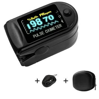 

Finger Pulse Fingertip Oled Oximeter SPO2 PR PI RR Blood Oxygen With Respiratory Rate Oximetro De Pulsioximetro Dedo with case
