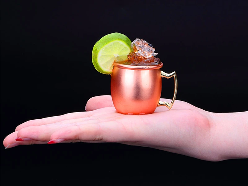 2 унций чашки кружки для московского Мула мини Caneca МОСКВА Mule Кубок чистый Медь чашки Кобре кружка кофе эспрессо с покрытием из Shot Нержавеющая сталь кружки