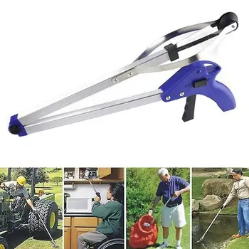 

1pcs Household Garbage Picker Folding Trash Grabber U Cleaning Pick For Garden Alloy Tools Thickening Aluminum Leaves Waste R9Z9