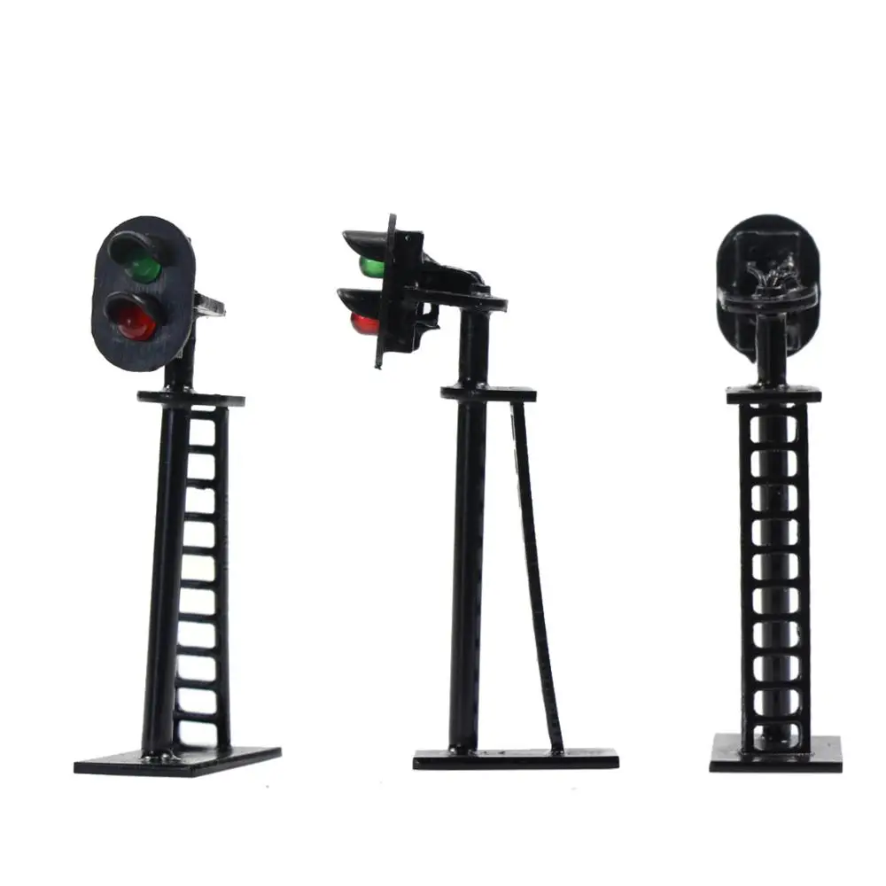 Evemodel JTD05 5pcs Model Railway2-Light N Scale 1:160 Block Signal Green/Red Traffic Singnal 4.5cm 12V LED - Image 4