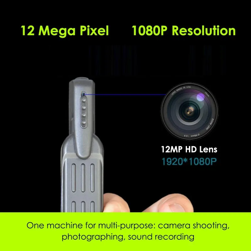 Mini Camera with microphone Full HD 1080P Meeting Recording Wearable Digital Camera (6)