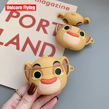 

LinXiang 3D Cartoon Cute Little The Lion King Bluetooth Earphone Silicone Cover Case For Apple Airpods 1 2