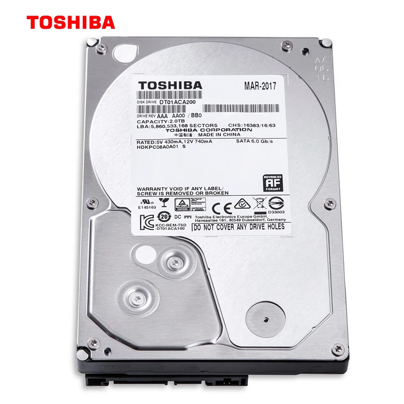 TOSHIBA HDD 2 ТБ ЖЕСТКИЙ ДИСК ВНУТРЕННИЙ HD 2t 7200 об/мин 64M Кэш 3 5 &quotSATA III для настольных ПК