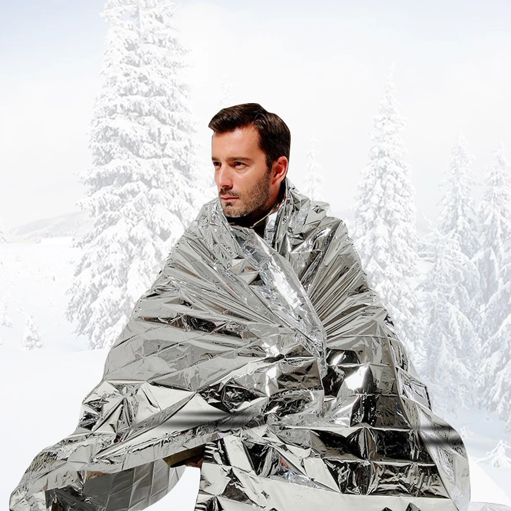 

3pcs emergency blanket survival gear for camping mat outdoor survival medical supplies first aid supplies silver blanket