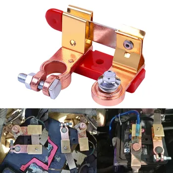 

12V / 24V Red Brass Car Battery Knife Switch Battery Disconnect Switch Isolator Power Cut Off for Marine Car Boat RV ATV