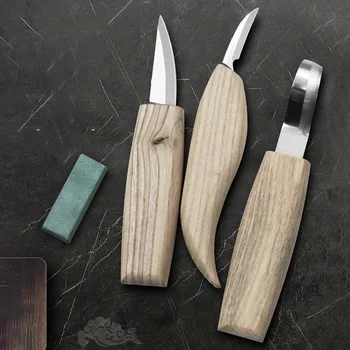 

Woodworking Wood Carving Kit Set Hand Carving Chisel Knife Sharp-edged DIY Wood Solar Plexus Chisel Carpenter Tools#1