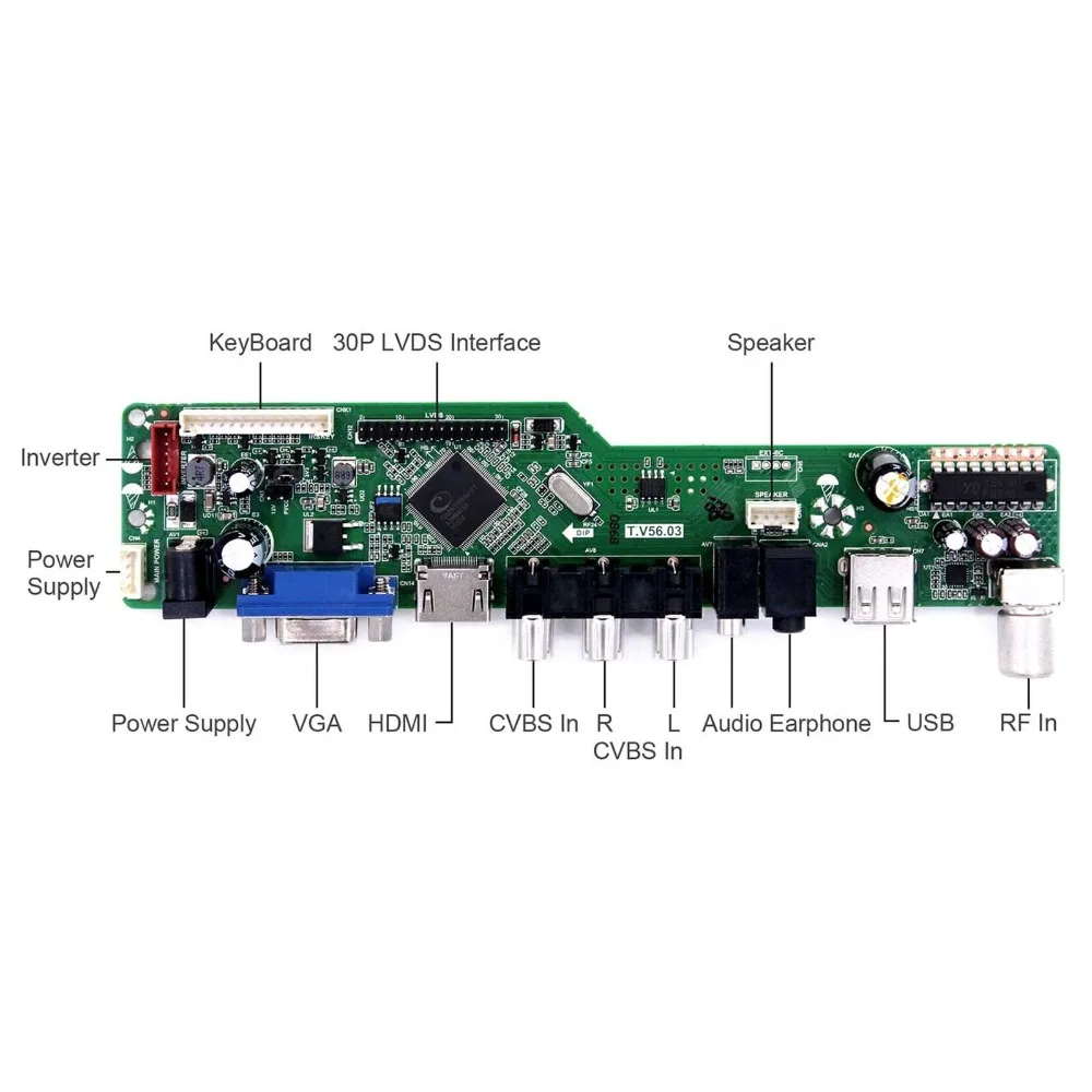 Latumab Driver Board for LQ164D1LD4A LVDS 16.4 Screen Display Matrix TV+HDMI+VGA+USB 1600900 Controller Board (7)