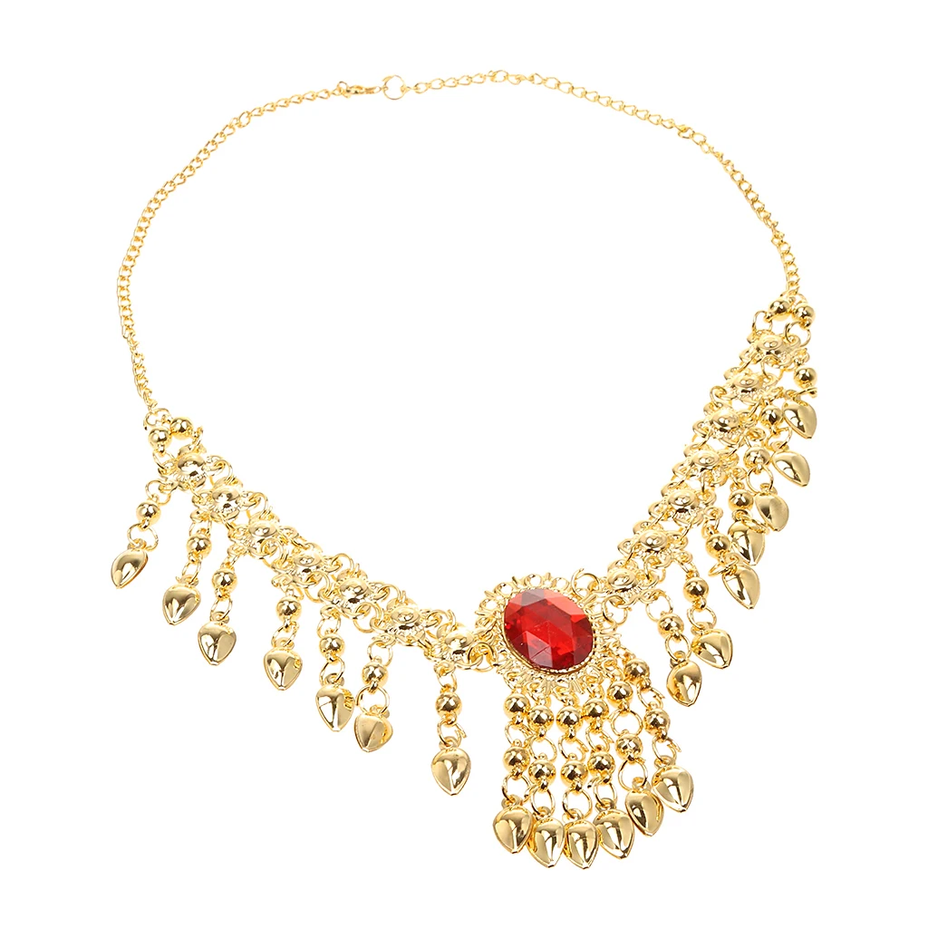Women's 2 In 1 Necklace Headdress Head Chain Belly Dance Costume Jewelry