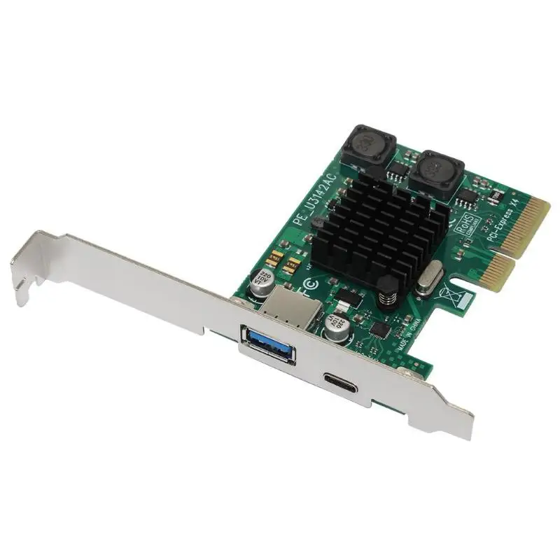 Настольная Материнская плата ПК PCI-E к USB3.1 type-c Двухпортовая плата расширения pcie 4x к usb 3,1 type-A адаптер SuperSpeed
