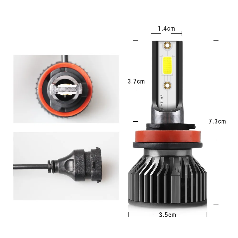 PAMPSEE 12000LM H11 H1 H3 H4 H7 светодиодные лампы для автомобильных фар 76 Вт 6000K 9005 HB3 9006 HB4 H8 H9
